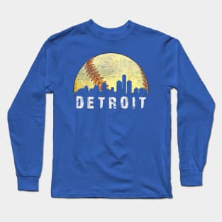 Vintage Detroit baseball city Long Sleeve T-Shirt